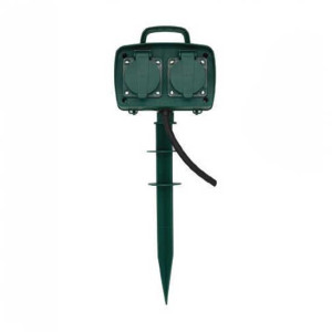 V-Tac Vt-1114-3 4 Wege Garden Spike Outdoor-Steckdose 16a Eu Standard Grüner Körper Ip44  - Sku 8810