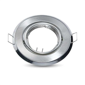 V-Tac Vt-817 Beschlag Verstellbarer Rundes Nickel Satiniert Metall Für Gu10-Gu5.3 Strahler Box 2pcs/pack - Sku 8939