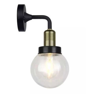 V-Tac Vt-720 Gartenwandleuchte Verblendendes Metall Mattschwarz Und Halter Braunbronze Gehäuse 1xe27 Ip65 - Sku 8970