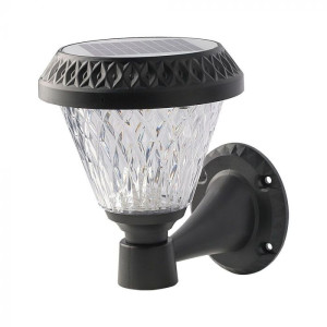 V-Tac Vt-969 Solarbetriebene Led-Laterne Mit Photovoltaik-Panel Und Fernbedienung, 0,8 W, Schwarzes Farblicht, 3in1, Ip44 – 93575