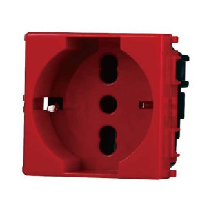 Ettroit Kombinationssteckdose Kompatible Vimar Plana 2p+t 10/16a Rot Farbe  Ev2116