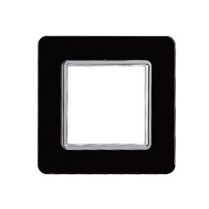 Ettroit Kompatible Abdeckrahmen Vimar Plana 2 Module Glas Schwarz Farbe  Ev84202