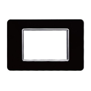 Ettroit Kompatible Abdeckrahmen Vimar Plana 3 Module Glas Schwarz Farbe  Ev84302