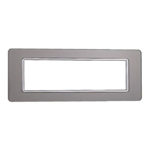 Ettroit Kompatible Abdeckrahmen Vimar Plana 7 Module Glas Silber Farbe