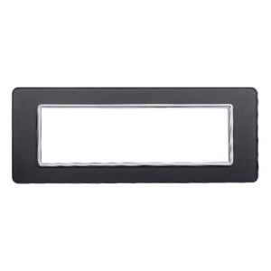 Ettroit Kompatible Abdeckrahmen Vimar Plana 7 Module Glas Dunkler Stahl Farbe