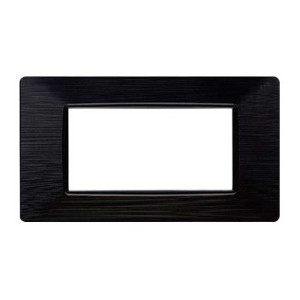 Ettroit Kompatible Abdeckrahmen Vimar Plana 4 Module Kunststoff Satiniert Schwarz Farbe  Ev85414