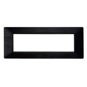 Ettroit Kompatible Abdeckrahmen Vimar Plana 7 Module Kunststoff Satiniert Schwarz Farbe  Ev85614