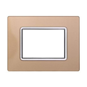 Ettroit Bticino Livinglight Kompatible Platte 3 Glasmodule Goldfarben - Ln84311