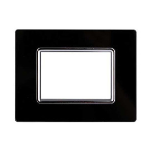 Ettroit Bticino Livinglight Kompatible Platte Mit 3 Glasmodulen, Schwarze Farbe – Ln84302