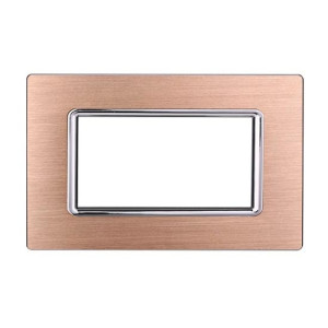 Ettroit Bticino Livinglight Kompatible Platte 4 Module Aluminium Goldfarben - Ln86411