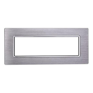 Ettroit Kompatible Abdeckrahmen Bticino Livinglight 7 Module Aluminium Satiniert Silber Glänzend Farbe