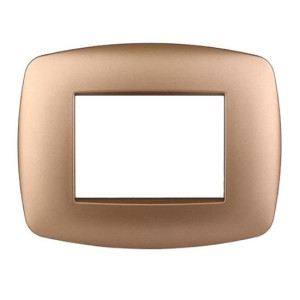 Ettroit Bticino Livinglight Kompatible Platte 3 Schlanke Kunststoffmodule, Goldfarben - Ln87311