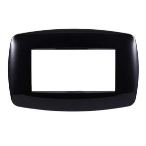 Ettroit Bticino Livinglight Kompatible Platte 4 Schlanke Kunststoffmodule, Schwarze Farbe – Ln87402