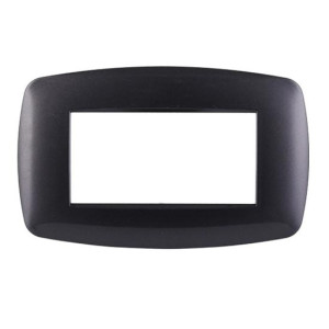 Ettroit Bticino Livinglight Kompatible Platte 4 Schlanke Kunststoffmodule, Dunkle Stahlfarbe - Ln87407