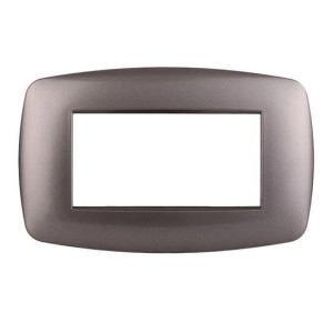 Ettroit Bticino Livinglight Kompatible Platte 4 Schlanke Kunststoffmodule, Titanfarbe - Ln87408