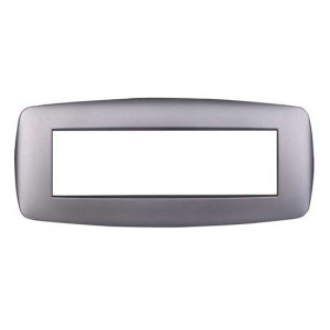 Ettroit Bticino Livinglight Kompatible Platte 7 Schlanke Kunststoffmodule, Silberne Farbe – Ln87706