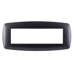 Ettroit Bticino Livinglight Kompatible Platte 7 Schlanke Kunststoffmodule, Dunkle Stahlfarbe – Ln87707