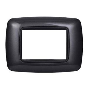 Ettroit Bticino Livinglight Kompatible Platte 3 Module, Abgerundeter Kunststoff, Graphitfarbe, Dunkler Stahl – Ln88307