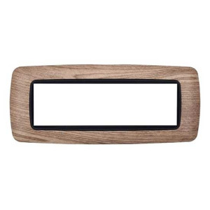 Ettroit Bticino Livinglight Kompatible Platte 7 Module Abgerundeter Kunststoff In Heller Holzfarbe - Ln88710