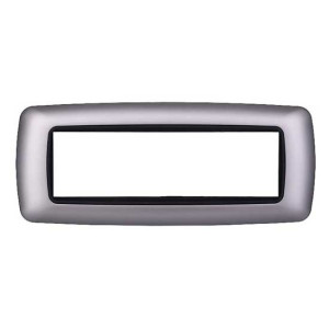 Ettroit Bticino Livinglight Kompatible Platte 7 Module Abgerundeter Kunststoff Silberfarben - Ln88706