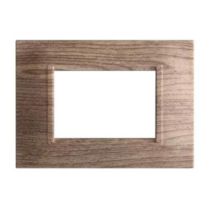 Ettroit Kompatible Abdeckrahmen Bticino Livinglight 3 Module Quadratischer Kunststoff Dunkles Holz Farbe