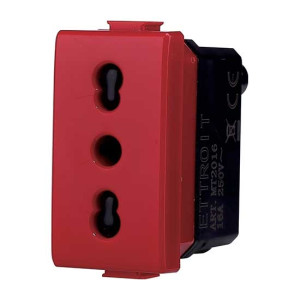 Ettroit Italienische Steckdose 2p+t 10/16a Kompatibel Bticino Matix Rot Farbe