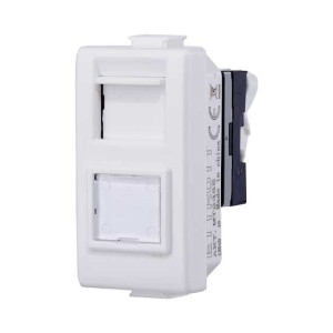 Ettroit Datendose Rj45 Kategorie 5e Utp Kompatibel Bticino Matix Weiß Farbe