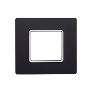 Ettroit Kompatible Abdeckrahmen Bticino Matix 2 Module Glas Dunkler Stahl Graphit Farbe