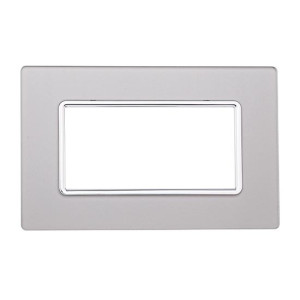 Ettroit Kompatible Abdeckrahmen Bticino Matix 4 Module Glas Silber Farbe