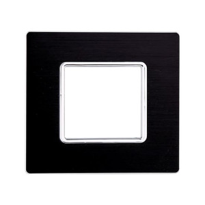 Ettroit Kompatible Abdeckrahmen Bticino Matix 2 Module Aluminium Satiniert Schwarz Farbe