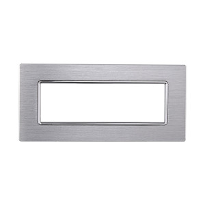 Ettroit Mt86617 6p 6-Slot-Aluminiumplatte, Polierte Silberfarbe, Kompatibel Mit Bticino Matix