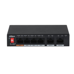 Dahua Pfs3006-4et-60-V2 Unmanaged Switch 2.0 - 3 Ports Poe + 1 Port Hi-Poe + 2 Ports 10/100mbps 60w Dip Switch