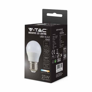 V-Tac Vt-1830-N 3.7w Led-Lampe Smd E27 180° 320lm G45 Thermoplast Warmweiß 3000k - Sku 214160