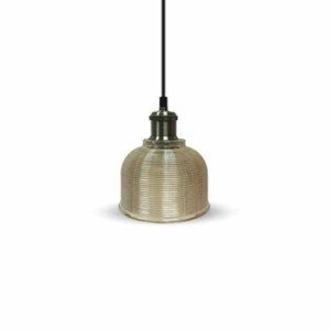 V-Tac Vt-7150 Led-Pendellampenfassung 1mt E27 Elegant Stilvoll Ф145mm Metall Und Braunglas Sku 3732