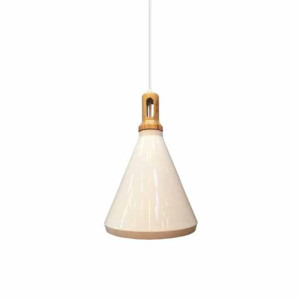 V-Tac Hängendes Licht 1mt E27 Elegant Stylish Ф250mm - Mod. Vt-7525 Sku 3761 - Weiss Holz