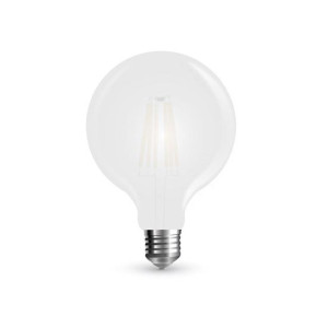 V-Tac Led Lampe 7w G125 Filament Glühfaden Frosted E27 840lm  Mod. Vt-2067 - Sku 7189 - Warmweiß 2700k