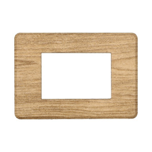 Ettroit An87305 Slim Thin 3p-Platte, Dunkle Holzfarbe, Kompatibel Mit Bticino Axolute Air