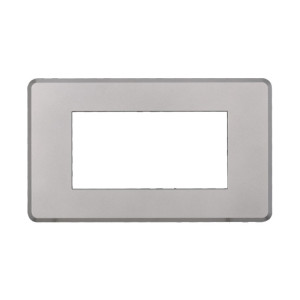 Ettroit An87406 Slim 4p-Platte, Silberfarben, Kompatibel Mit Bticino Axolute Air