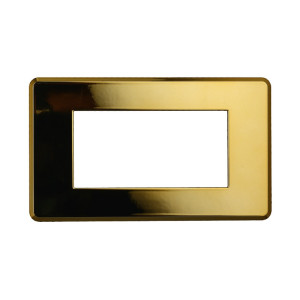 Ettroit An87412 4p Slim Thin Plate, Glänzende Goldfarbe, Kompatibel Mit Bticino Axolute Air
