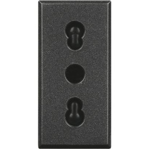 Bticino Axolute-Serie – 2p+e 10/16a Bypass-Steckdose, Mittenabstand 19–26 Mm, Farbe Anthrazit