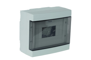 Faeg Wandschalttafel 8 Module Grau Ral 7035 Mit Transparenter Rauchtür 200x180x107mm Ip40  - Fg14408