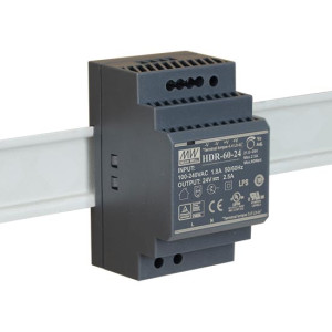 Meanwell Hdr-60-24 Ultra Slim Netzteil Stufenform Din-Schiene Einzelausgang 60w 24v 2.5a