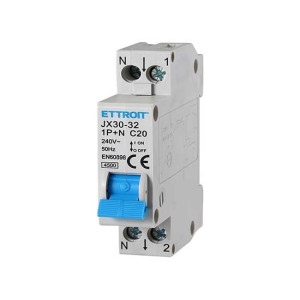 Ettroit Magnetischer Thermoschalter 1p+n 20a 220v 45ka 1 Din-Modul  Jx152040