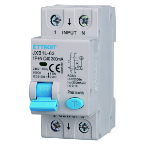 Ettroit Jx254068 Rcbo 1p+n C40 40a 300ma Klasse A 6ka Differenzial-Leistungsschalter