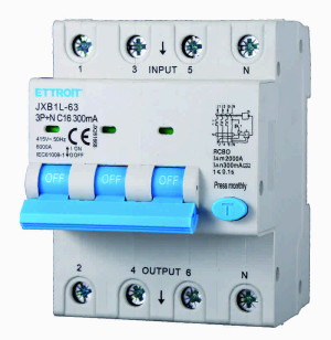 Ettroit Jx261668 Differentialschutzschalter 3p+n 16a 300ma 380v-6ka Klasse A