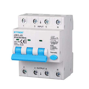 Ettroit Differentialschutzschalter 3p+n 63a 6ka 300ma 380v Belegt 4 Din-Module  Jx266363
