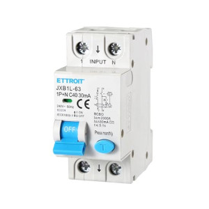 Ettroit Differenzialschutzschalter 1p+n 40a 6ka 30ma 220v Belegt 2 Din-Module  Jx274061