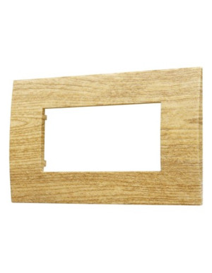 Ettroit 4-Sitzer-Kunststoffplatte Venus Serie 4p Dunkle Holzfarbe Kompatibel Mit Vimar Arke Va83405