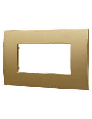 Ettroit 4p Kunststoffplatte Venus Serie 4 Plätze Goldfarbe Kompatibel Mit Vimar Arke Va83411