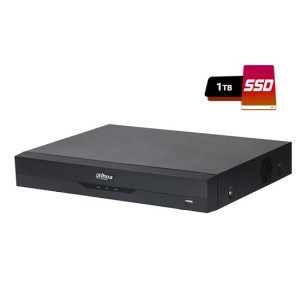Dahua Xvr5104he-I3-1 Pro Series Ai 1u Wizsense Penta-Brid 2k Hd+ 4ch 5mp 5in1 P2p Smd Plus Gesichtserkennungsalarm Ivs Iot Enthält 1 Tb Ssd